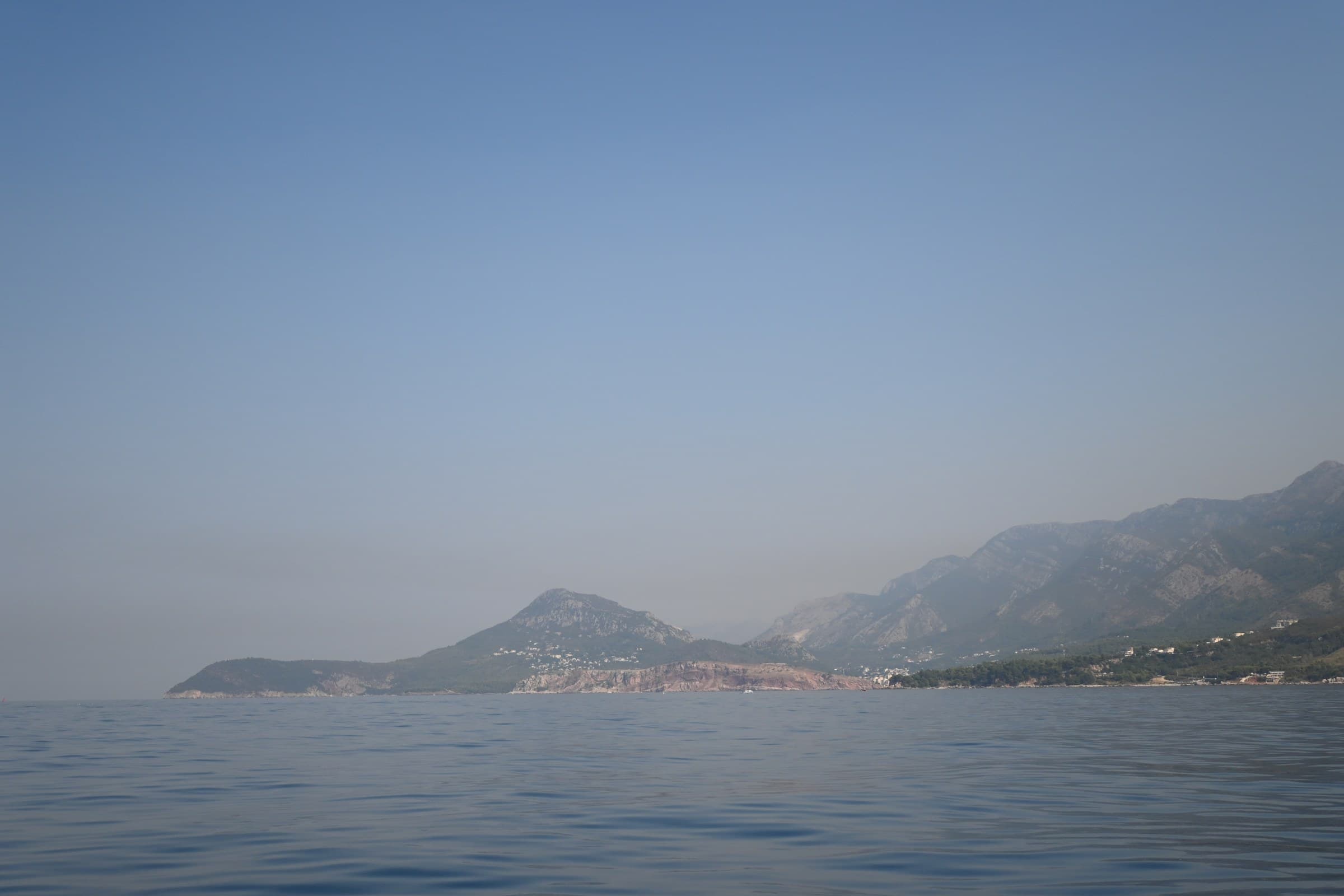 The Bar coastline seen from the water.